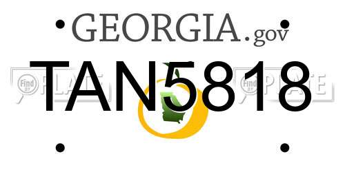 TAN5818 Georgia License Plate