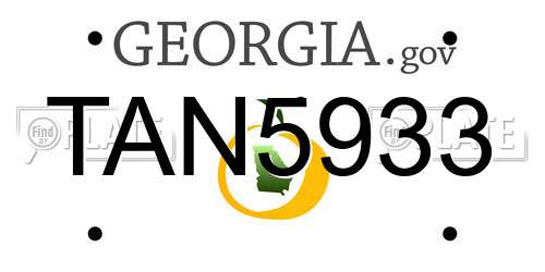 TAN5933 Georgia License Plate