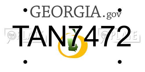 TAN7472 Georgia License Plate
