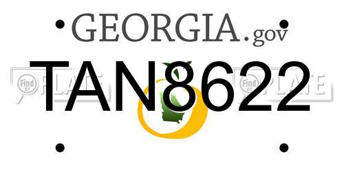 TAN8622 Georgia License Plate