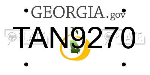 TAN9270 Georgia License Plate