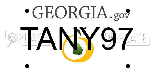 TANY97 Georgia License Plate