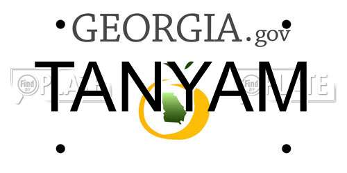 TANYAM Georgia License Plate