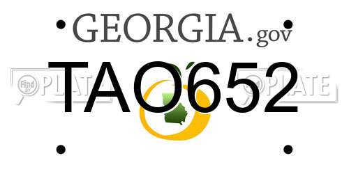 TAO652 Georgia License Plate