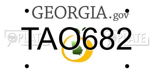 TAO682 Georgia License Plate