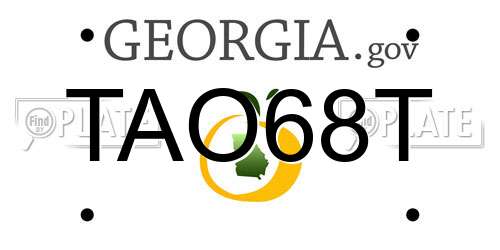 TAO68T Georgia License Plate