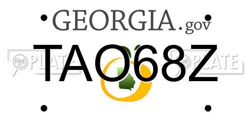 TAO68Z Georgia License Plate