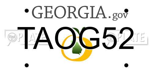 TAOG52 Georgia License Plate