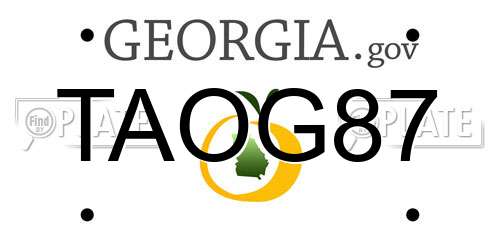 TAOG87 Georgia License Plate