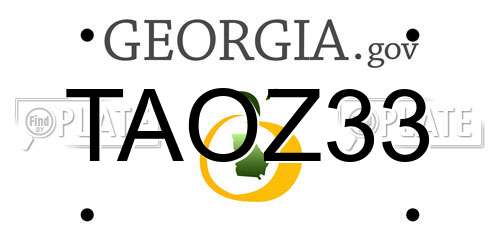 TAOZ33 Georgia License Plate
