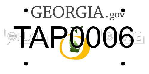 TAP0006 Georgia License Plate