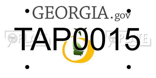 TAP0015 Georgia License Plate