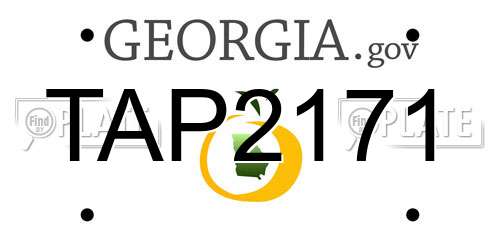 TAP2171 Georgia License Plate