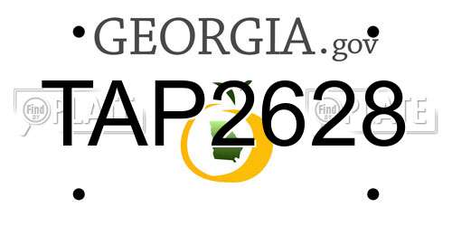 TAP2628 Georgia License Plate