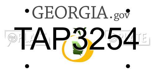 TAP3254 Georgia License Plate
