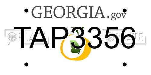 TAP3356 Georgia License Plate