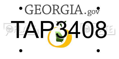 TAP3408 Georgia License Plate