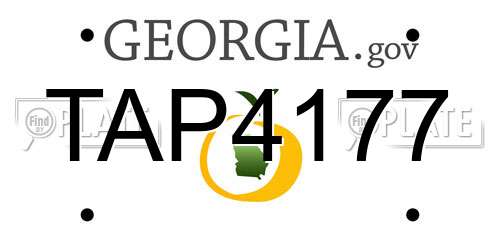 TAP4177 Georgia License Plate