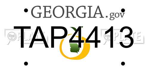 TAP4413 Georgia License Plate