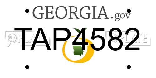 TAP4582 Georgia License Plate