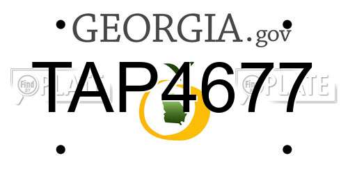TAP4677 Georgia License Plate
