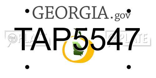 TAP5547 Georgia License Plate