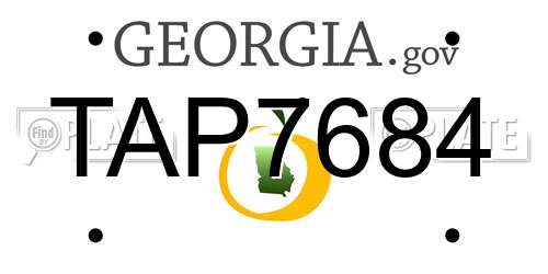 TAP7684 Georgia License Plate