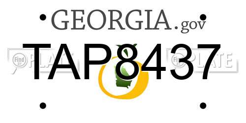 TAP8437 Georgia License Plate