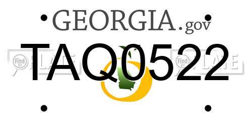 TAQ0522 Georgia License Plate