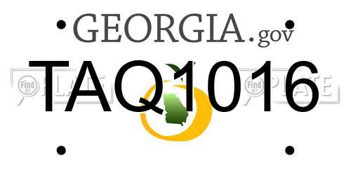 TAQ1016 Georgia License Plate