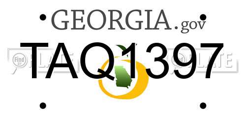 TAQ1397 Georgia License Plate