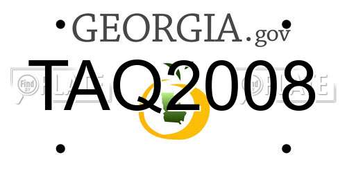 TAQ2008 Georgia License Plate