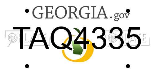 TAQ4335 Georgia License Plate