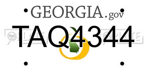 TAQ4344 Georgia License Plate