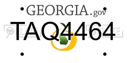 TAQ4464 Georgia License Plate