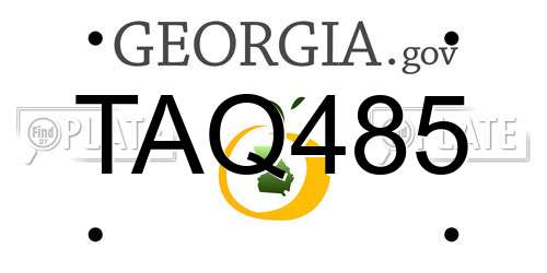 TAQ485 Georgia License Plate