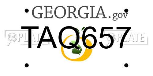 TAQ657 Georgia License Plate