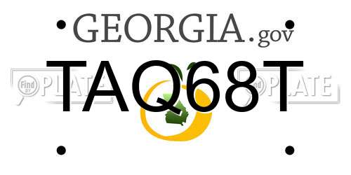 TAQ68T Georgia License Plate