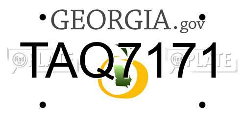 TAQ7171 Georgia License Plate