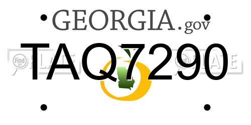 TAQ7290 Georgia License Plate