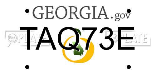 TAQ73E Georgia License Plate