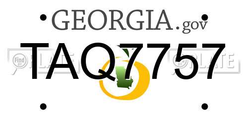 TAQ7757 Georgia License Plate