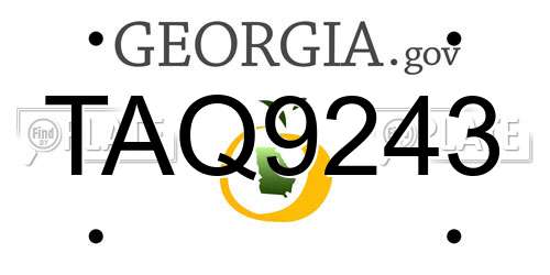 TAQ9243 Georgia License Plate