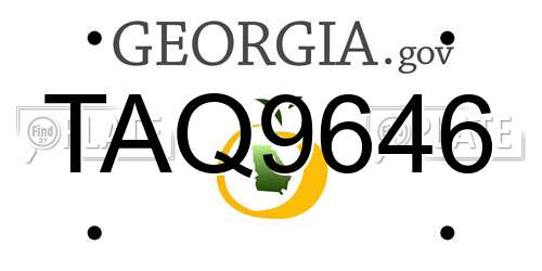 TAQ9646 Georgia License Plate