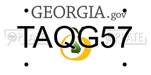 TAQG57 Georgia License Plate