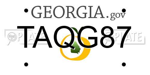 TAQG87 Georgia License Plate