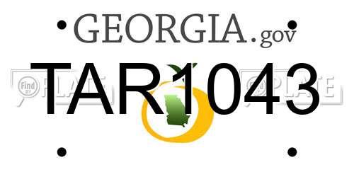 TAR1043 Georgia License Plate