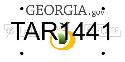 TAR1441 Georgia License Plate