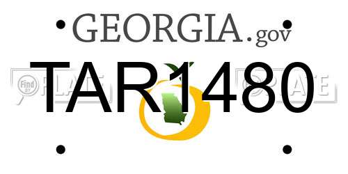TAR1480 Georgia License Plate