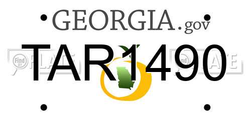 TAR1490 Georgia License Plate